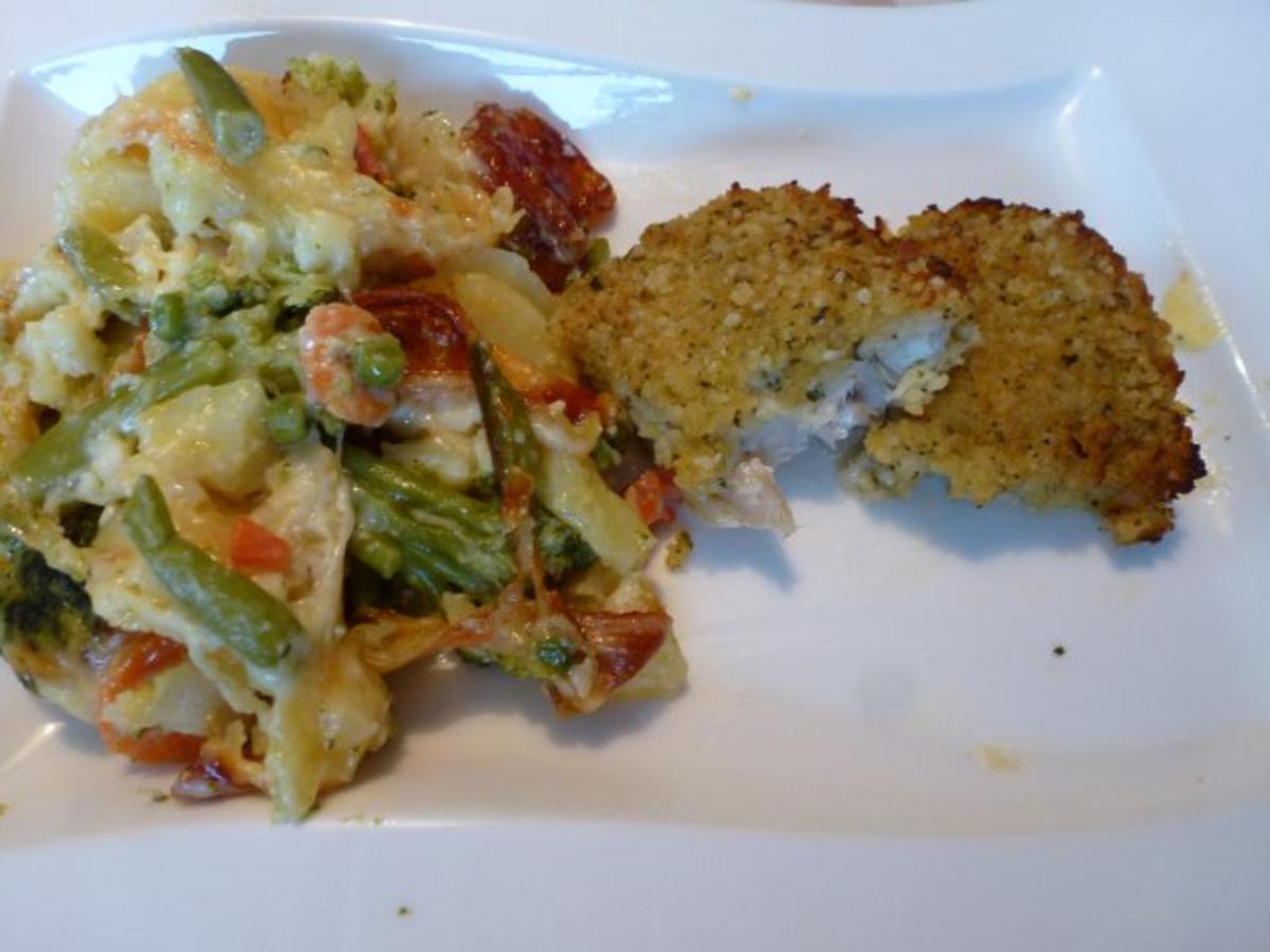 Rezept: Krustenfisch mit Kartoffelauflauf Krustenfisch mit Kartoffelauflauf - Rezept