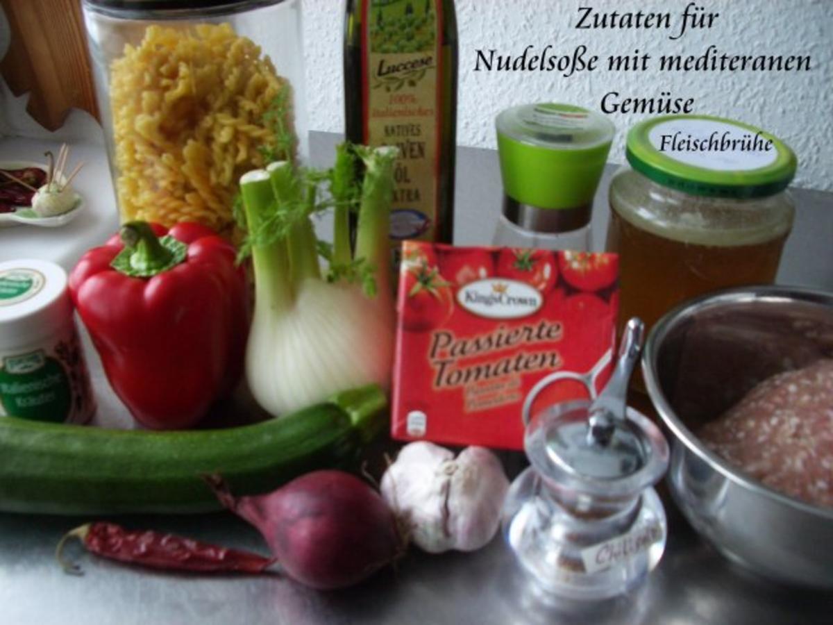 Nudelsoße mit mediteranen Gemüse und Hackfleisch - Rezept - Bild Nr. 2
