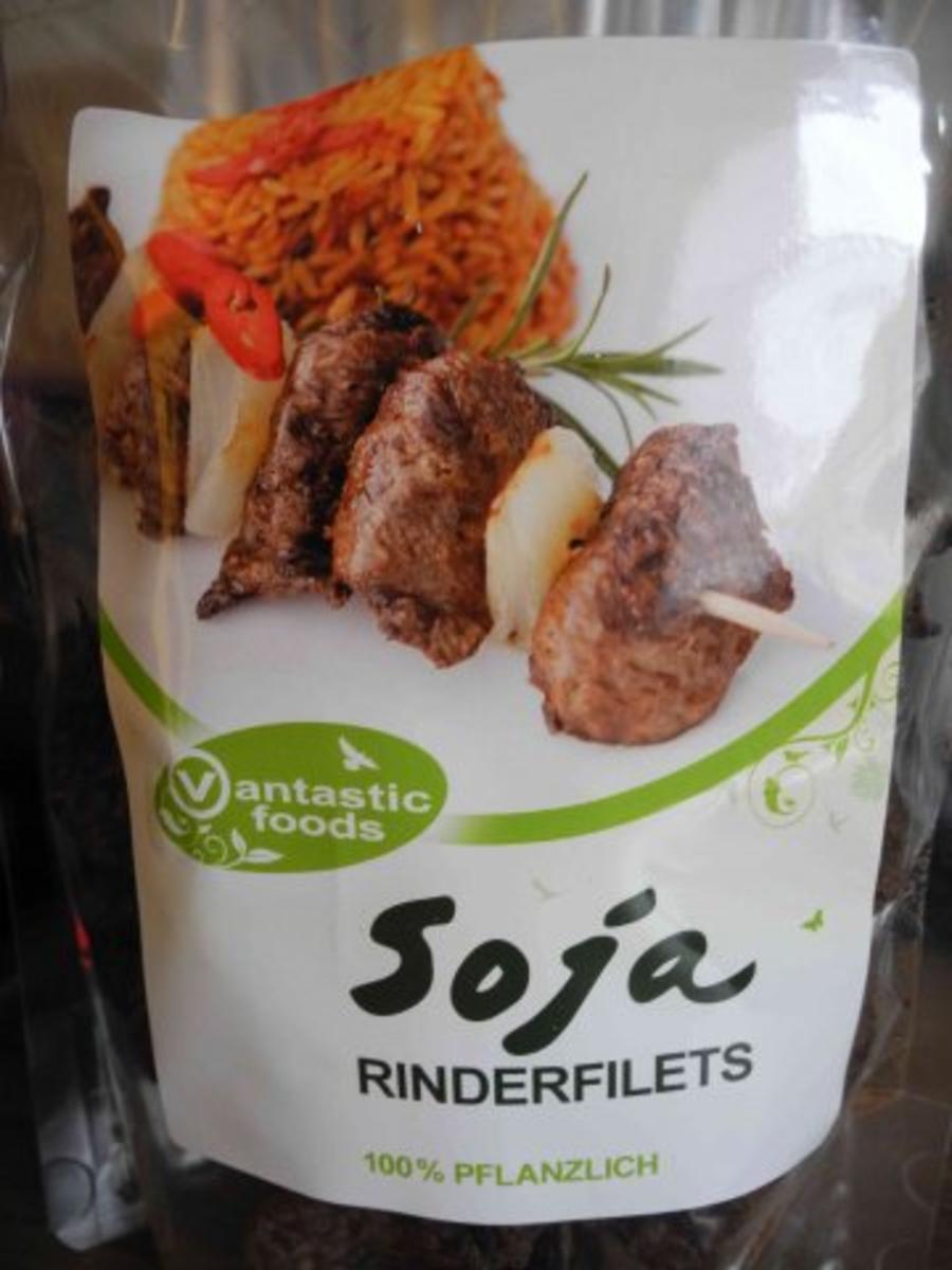 Vegan : Soja - Rindvleisch  mit grünen Bohnen an Reis - Rezept - Bild Nr. 5