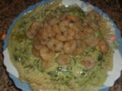 Pasta - Gorgonzola-Spinat und Gambas - Rezept