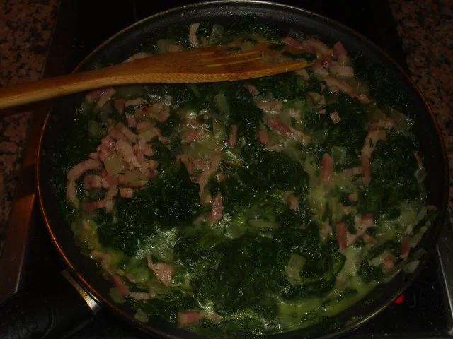 Rezept: Nudeln mit Schinken Spinat und Ziegenkäse Bild Nr. 4 Nudeln mit Schinken Spinat und Ziegenkäse - Rezept - Bild Nr. 4