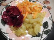 Vegan : Frischen Rote-Betesalat - Kartoffelsalat - Karottensalat - Rezept