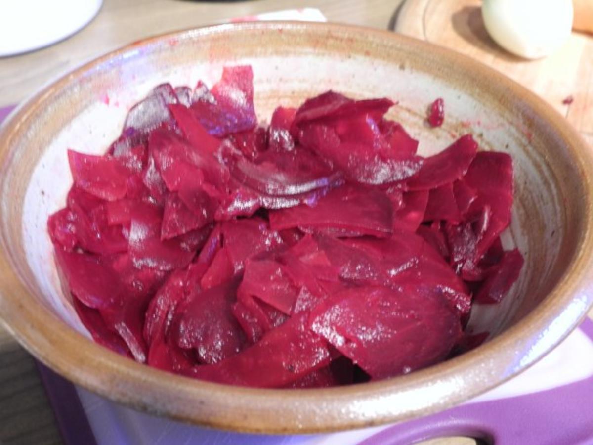 Vegan : Frischen Rote-Betesalat - Kartoffelsalat - Karottensalat - Rezept - Bild Nr. 6