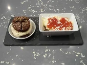 Rezept: Lasagne mit Whoopie Goldberg (Mousse aus weißer Schokolade und Pumpernickelmousse) Lasagne mit Whoopie Goldberg (Mousse aus weißer Schokolade und Pumpernickelmousse) - Rezept