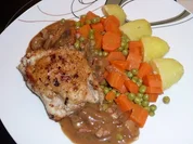 Schnitzelpäckchen gefüllt mit Champignons und Zwiebeln - Rezept