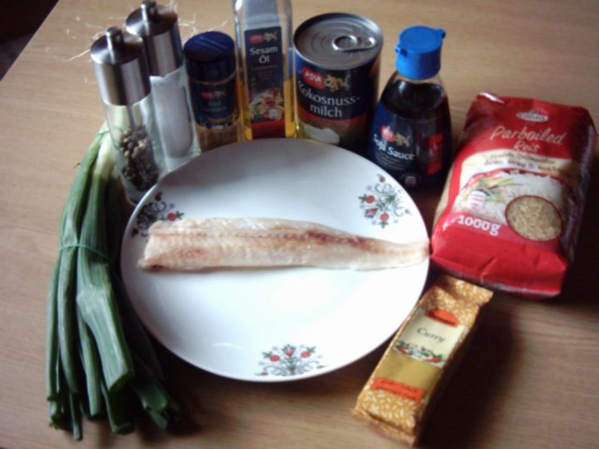 Seelachs in Kokos-Curry-Soße mit Curryreis - Rezept - Bild Nr. 2