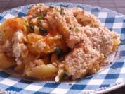 Ofengerichte: Fruchtiger Sauerkraut-Kartoffel-Auflauf mit Nürnberger Würstchen - Rezept