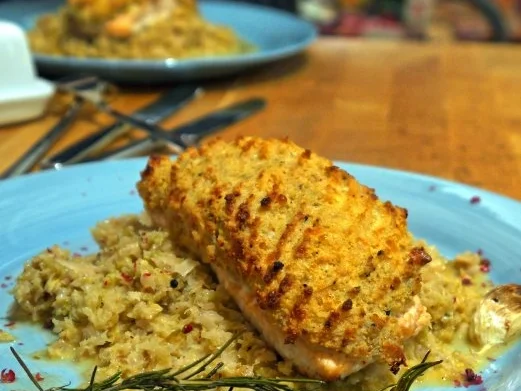 Lachs mit Senf-Meerrettich-Kruste auf pikantem Rahmwirsing - Rezept - Bild Nr. 14