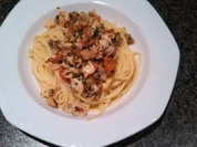 FISCHIGE OBSTPFANNE FÜR CINEASTEN ----- SPAGHETTI FRUTTI DE MARE VARIANTE MARINIERT - Rezept