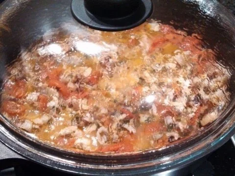 FISCHIGE OBSTPFANNE FÜR CINEASTEN ----- SPAGHETTI FRUTTI DE MARE VARIANTE MARINIERT - Rezept - Bild Nr. 4