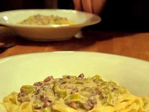 Tagliatelle mit Porree und Schinken in Meerrettichrahm - Rezept - Bild Nr. 12