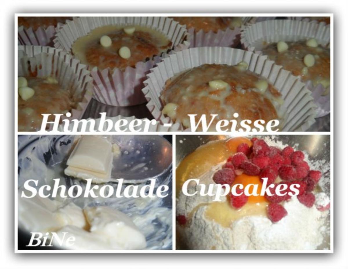 Bilder für BiNe` S HIMBEER - WEISSE SCHOKOLADE CUPCAKES - Rezept