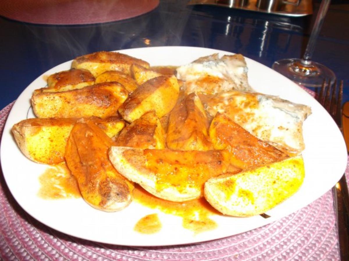 Fisch: Kabeljau mit karib. Kartoffelspalten - Rezept