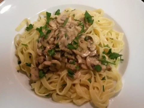 Cremige Champignon-Nudeln - Rezept