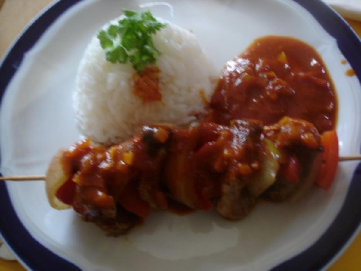 Schweinefiletschaschlik mit Reis und selbstgemachter Currysauce - Rezept - Bild Nr. 12