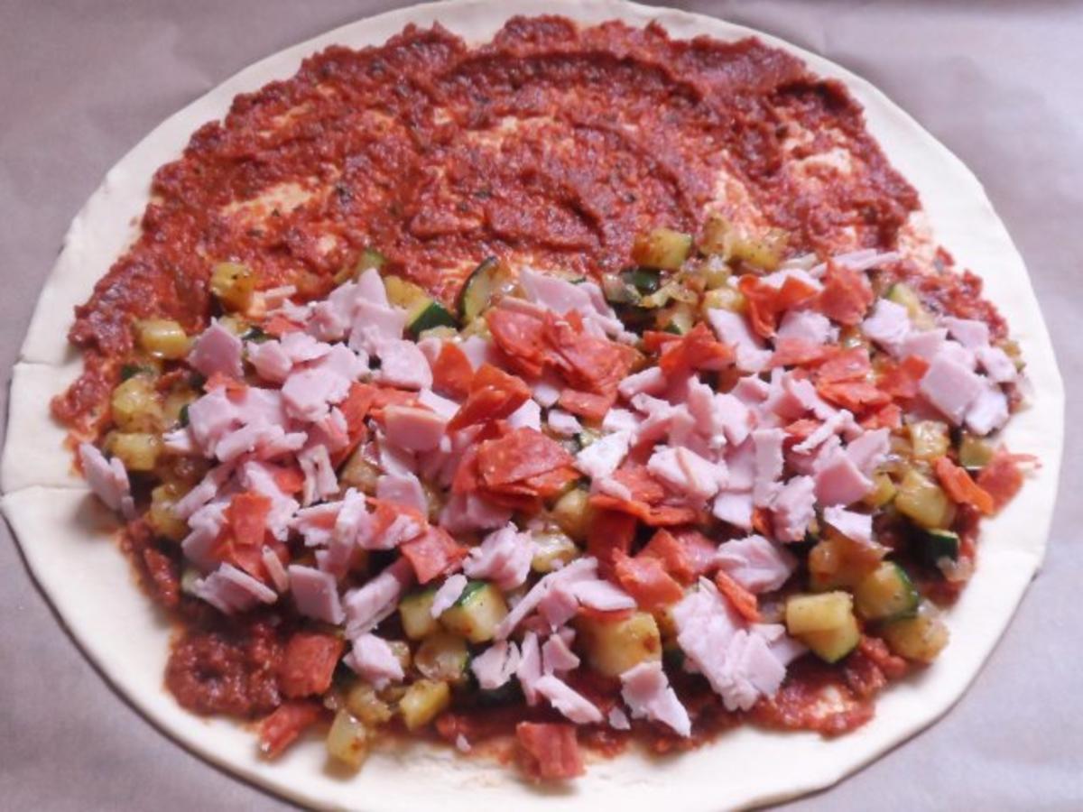 Backen: Bunt gefüllte Blätterteig-Pizza "Calzone" - Rezept - Bild Nr. 9