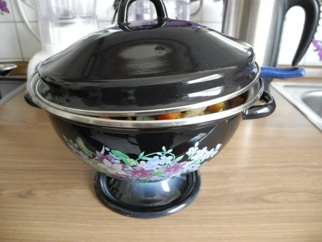 Vegan : Erbsen - Gemüsesuppe mit Vleisch - Rezept