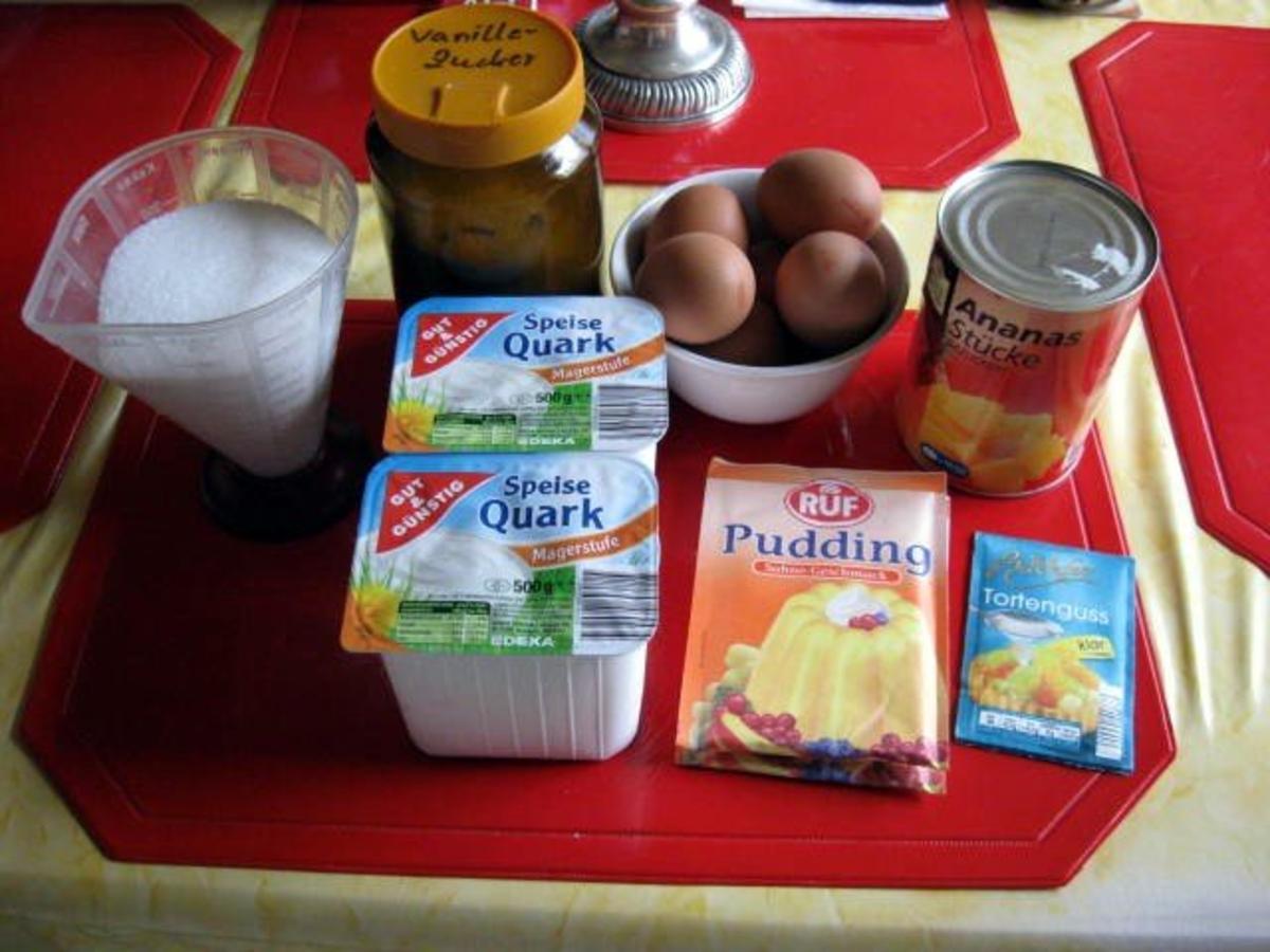 Käsekuchen mit Ananas ohne Boden - schnell &amp; einfach - von manschie