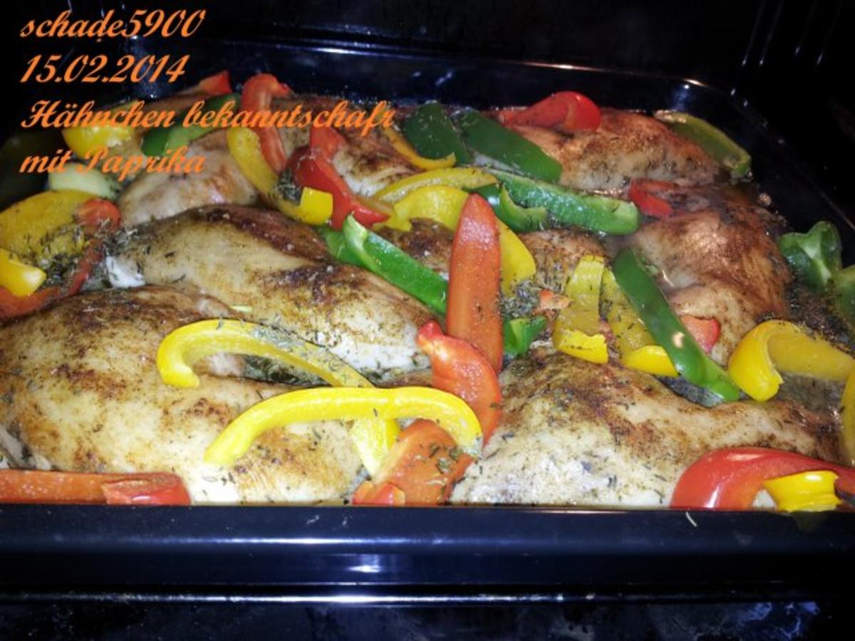 Wild und Geflügel: Hähnchen bekanntschft mit  Paprika - Rezept