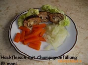 Hackfleisch mit Champignonfüllung - Rezept
