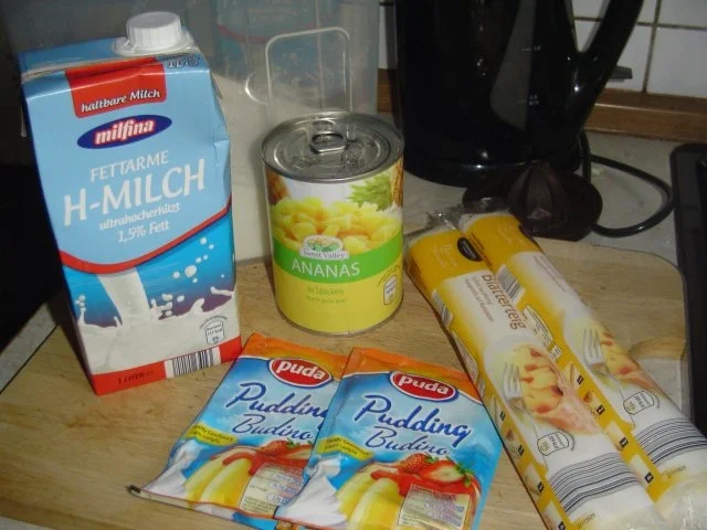 Blätterteigtaschenmit Pudding und Ananas - Rezept - Bild Nr. 2