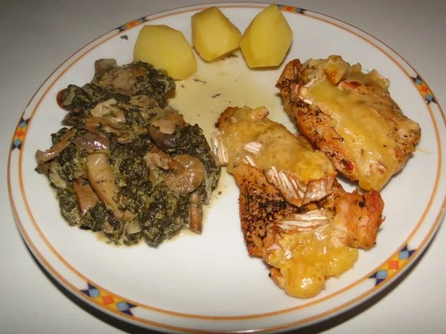 Schmetterlingssteak überbacken mit Pilzrahmspinat - Rezept - Bild Nr. 8