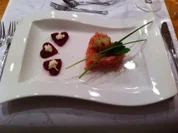 Rote-Beete-Risotto mit gebratener Jakobsmuschel und Rote-Beete-Herzen - Rezept