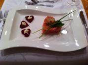 Rote-Beete-Risotto mit gebratener Jakobsmuschel und Rote-Beete-Herzen - Rezept