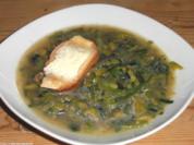 Lauchsuppe mit Ziegenkäse-Baguette - Rezept