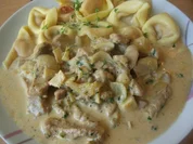 Rezept: Geschnetzeltes in Käse-Kressesoße Geschnetzeltes in Käse-Kressesoße - Rezept