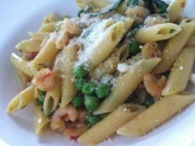 Scharfe Garnelen-Erbsen-Pasta - Rezept