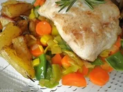 Skrei auf bunten Gemüse ... - Rezept