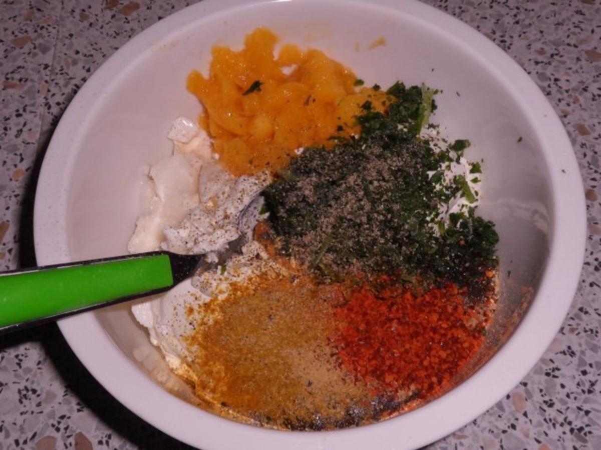 Fingerfood: Kichererbsen-Paprika-Plätzchen mit einem Curry-Mango-Dip - Rezept - Bild Nr. 10