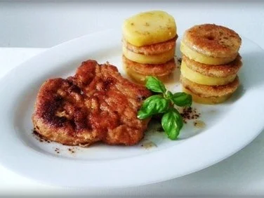 Zwiebel – Kartoffelscheiben mit Schweinekoteletts. - Rezept - Bild Nr. 25