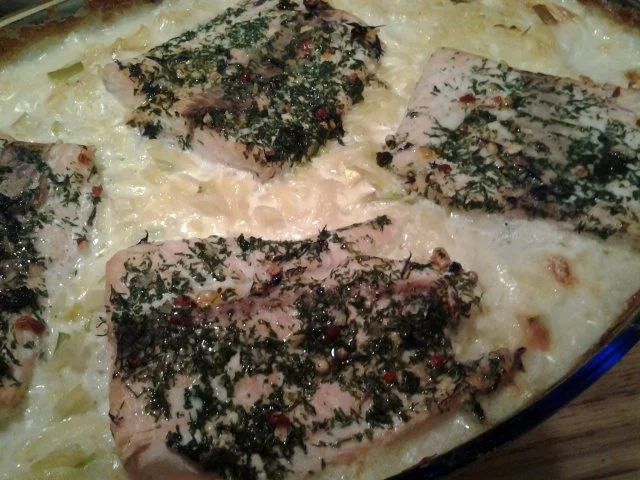 Rezept: Lachs auf Kartoffel- Porree- Bett Bild Nr. 6 Lachs auf Kartoffel- Porree- Bett - Rezept - Bild Nr. 6