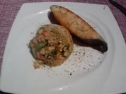 Rezept: FISCH KRIEGT DIE KUGEL ----- HEILBUTTSTEAK GEBRATEN MIT ASIA-RISOTTO-BEILAGE FISCH KRIEGT DIE KUGEL ----- HEILBUTTSTEAK GEBRATEN MIT ASIA-RISOTTO-BEILAGE - Rezept