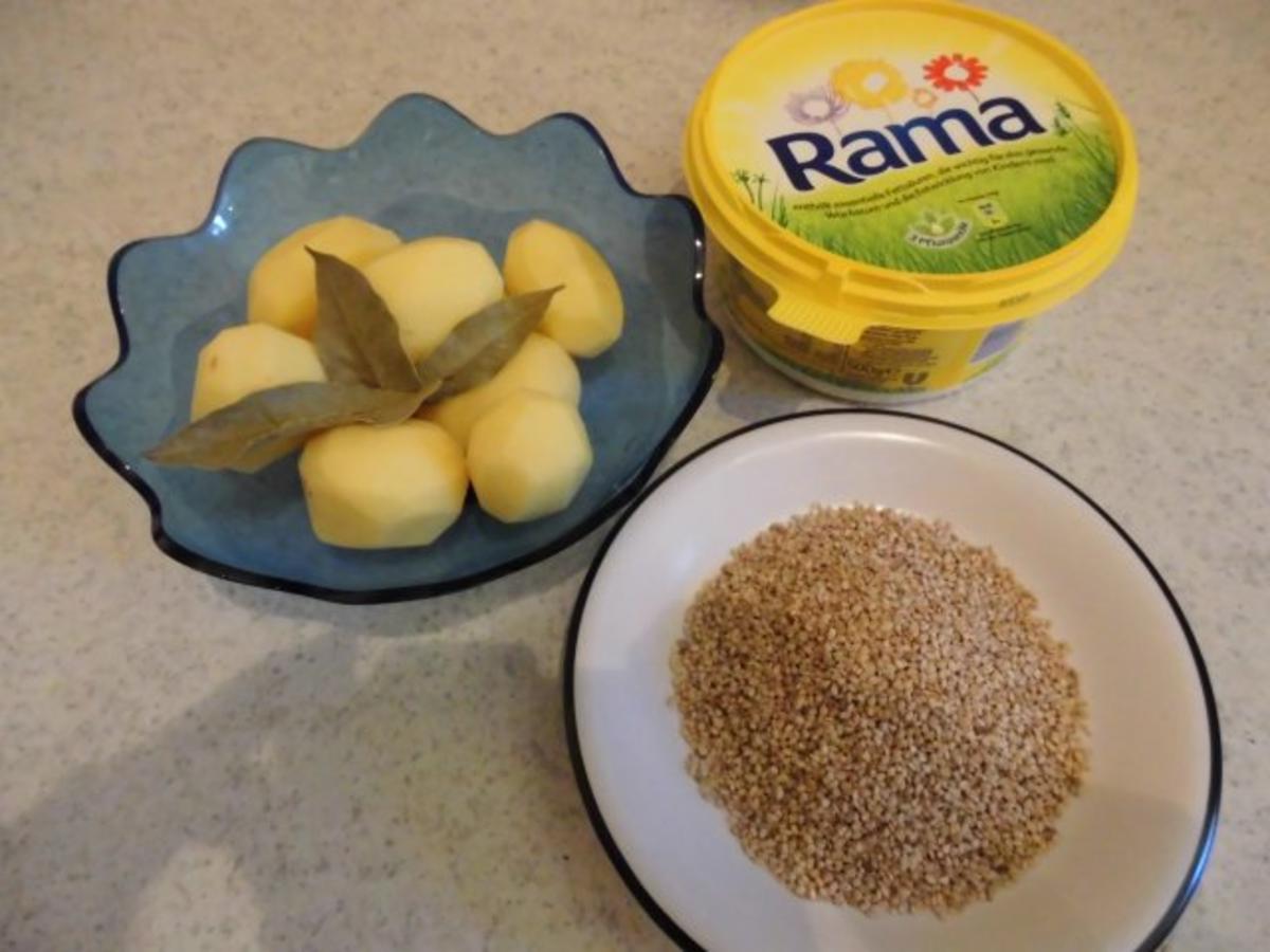 Putenschnitzel auf die Hälfte reduziert mit Sesamkartoffeln und Speckrosenkohl - Rezept - Bild Nr. 4