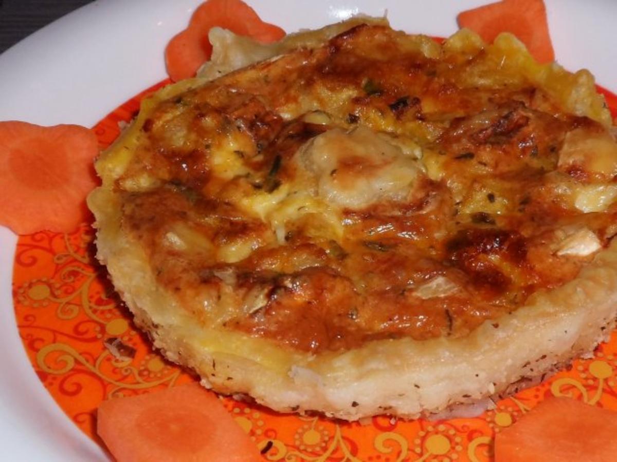 Bilder für Vorspeise/Zwischengericht: Blätterteig-Tartelettes mit Camembert, Schinken & Apfel - Rezept