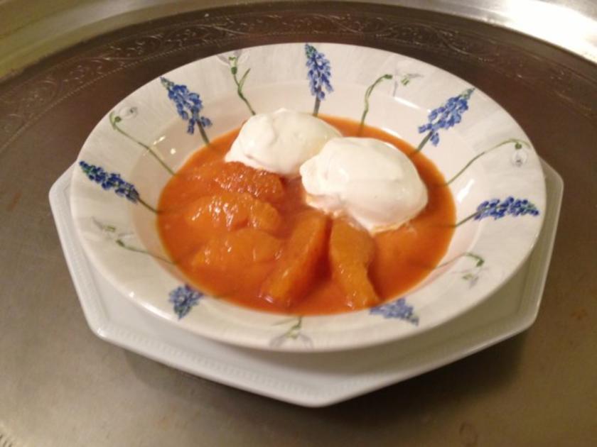 Sauerrahmeis mit Karamell Orangen - einfach - von Das perfekte Dinner