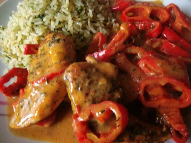 Rezept: marinierte Hähnchenfilet mit Paprikagemüse marinierte Hähnchenfilet mit Paprikagemüse - Rezept