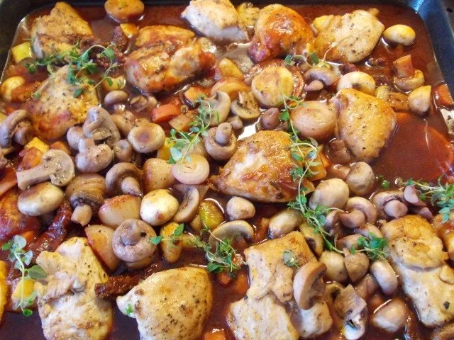 Rezept: Hähnchen in Rotwein Bild Nr. 3 Hähnchen in Rotwein - Rezept - Bild Nr. 3