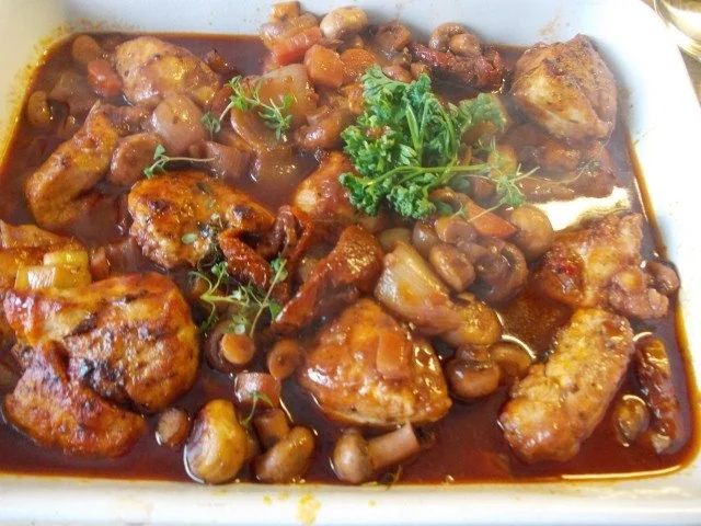 Rezept: Hähnchen in Rotwein Bild Nr. 4 Hähnchen in Rotwein - Rezept - Bild Nr. 4