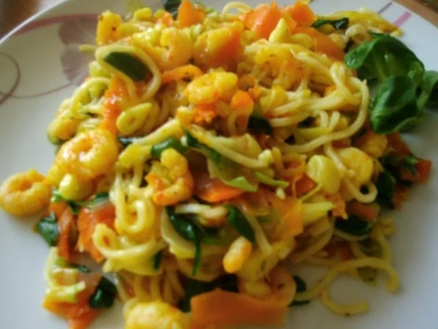 bunte Gemüsepfanne mit Mie-Nudeln und Garnelen - Rezept - Bild Nr. 11