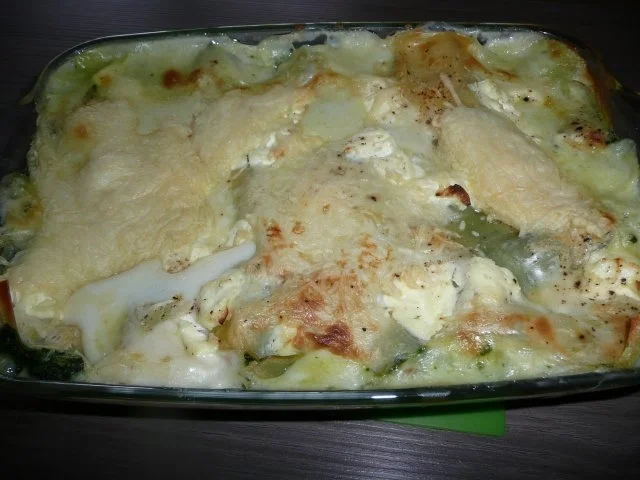 Lasagne mit Bohnen, Spinat und Frischkäse - Rezept