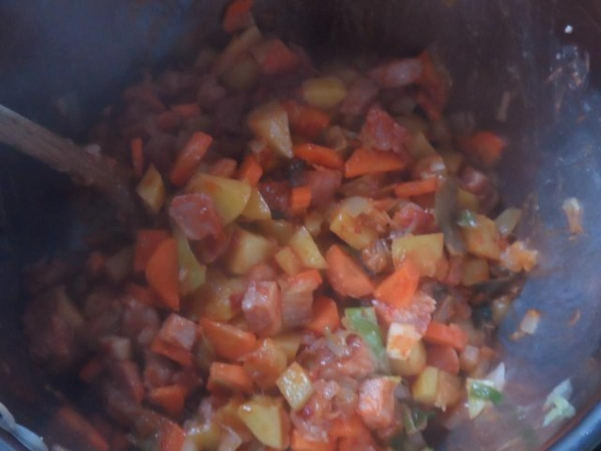 Eintöpfe &amp; Suppen: Bunter Bohneneintopf mit Kasseler und Cabanossi ...
