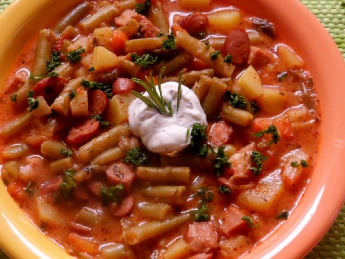 Eintöpfe &amp; Suppen: Bunter Bohneneintopf mit Kasseler und Cabanossi ...