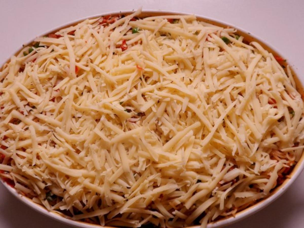 Ofengerichte: Spaghetti-Auflauf mit zweierlei Käse, Cabanossi und Erbsen - Rezept - Bild Nr. 13