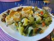 Fisch: Chakalaka-Zander mit gedämpften Gemüse - Rezept