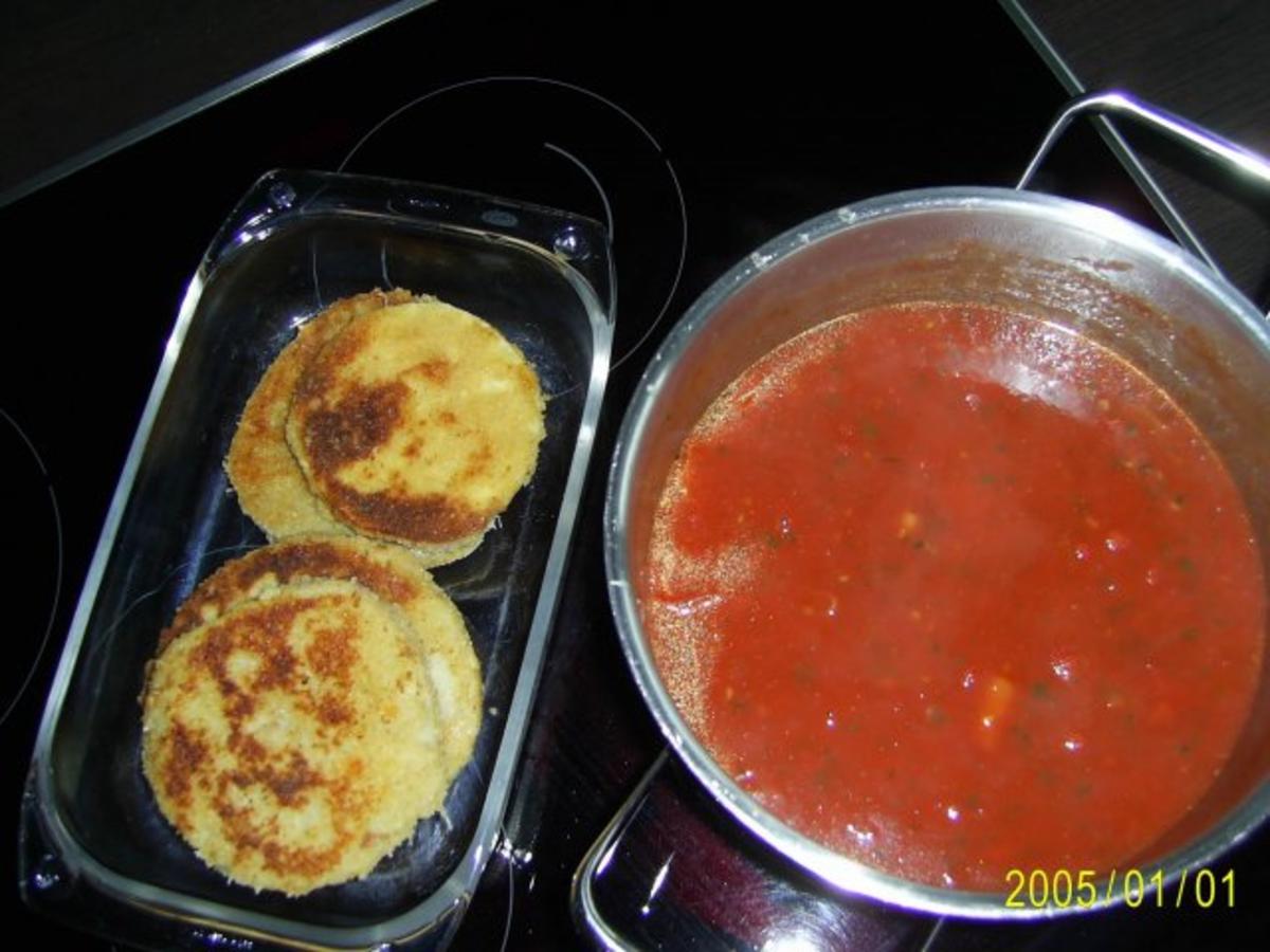 Ohne Fleisch: Gemüse-Schnitzel mit Tomatensauce und frischen Feldsalat...... - Rezept - Bild Nr. 17