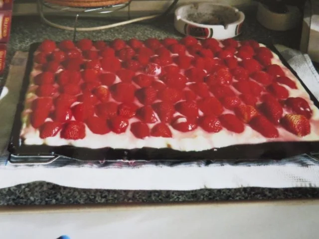 Rezept: Erdbeerkuchen mit Vanillepudding Erdbeerkuchen mit Vanillepudding - Rezept